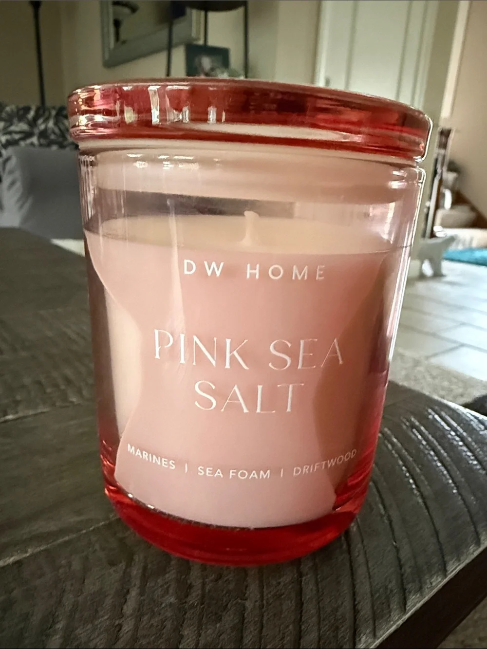 DW Home Pink Sea Salt Scented Candle - Pink Glass